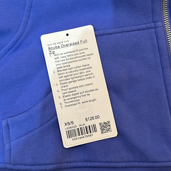 Lululemon Wild Indigo Scuba Oversized Full-Zip XS/S - Picture 5 of 8